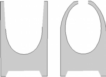 Two stages of forming the hollow ogive exaggerated for clarity