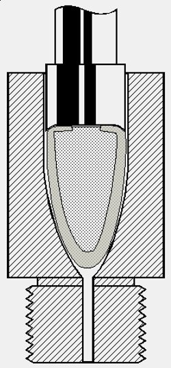 Making the fold line with the PUNCH-SM in the PF die