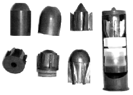 comparison of slug shapes possible with Corbin tooling